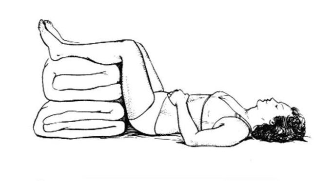 Recommended posture to relieve back pain in the legs and hips