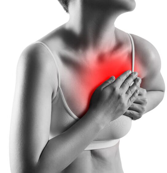 chest pain, a symptom of thoracic osteochondrosis jpg